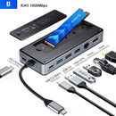 ORICO M.2 SSD Enclosure USB C Hub Splitter PD100W Extension Docking Station 10Gbps M2 NVMe SATA External Case 4K 60Hz HDMI-Com