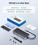 ORICO M.2 SSD Enclosure USB C Hub Splitter PD100W Extension Docking Station 10Gbps M2 NVMe SATA External Case 4K 60Hz HDMI-Com