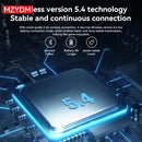 Headset gamer MZYDM B500 com Bluetooth 5.4, baixa latência, iluminação RGB e microfone integrado, ideal para jogos no PC com áudio imersivo e comunicação clara.