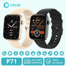 Smartwatch COLMI P71 com Chamadas por Voz, Monitoramento de Saúde, IP68 e Assistente de Voz