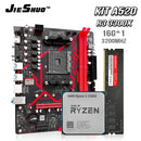 Kit Placa-Mãe JIESHUO A520M com Processador Ryzen AM4, Suporte a Memória DDR4 Dual Channel 3200MHz, Compatível com Cooler, Slot M.2 NVMe, 4× SATA 3.0 e Windows 11