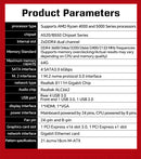 Kit Placa-Mãe JIESHUO A520M com Processador Ryzen AM4, Suporte a Memória DDR4 Dual Channel 3200MHz, Compatível com Cooler, Slot M.2 NVMe, 4× SATA 3.0 e Windows 11